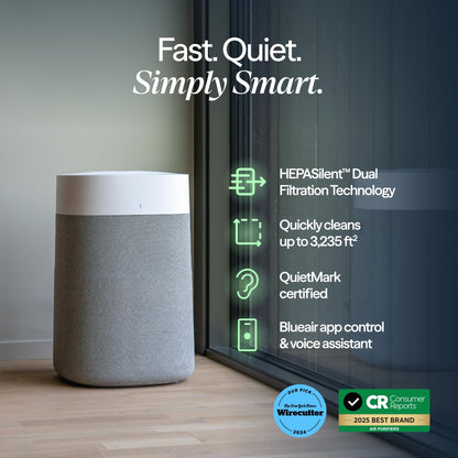 BLUEAIR Blue Pure 211i Max Smart Air Purifier for Large Rooms up to 3,235 Sq Ft, HEPASilent Air Cleaner for Pets, Allergies, Smoke & Dust, WiFi Air Purifier with Auto Mode, Quiet Air Purifier for Home