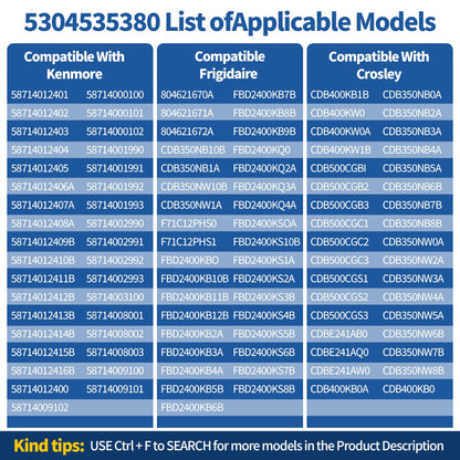 5304535380 Dishwasher Upper Dishrack Replacement, Compatible With Kenmore Crosley Frigidaire Upper Dishrack Assembly, Part Numbers 154331502 5304498202 5304498220 5304517202 5304517201 AP7215765