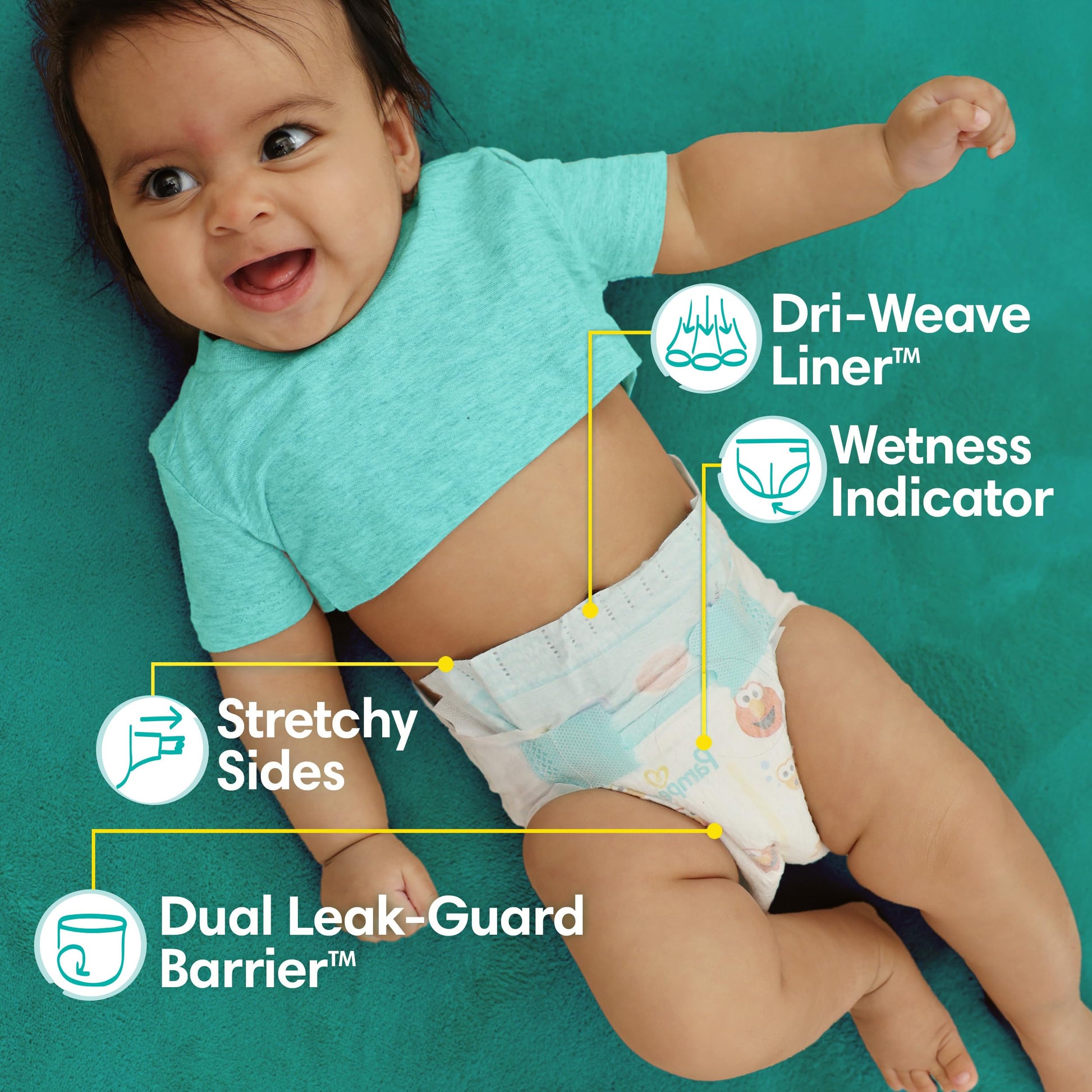 Pampers Baby Dry Disposable Diapers, Size 1, 252 Count, ONE MONTH SUPPLY