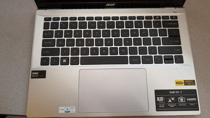 **For Parts**acer Swift Go 14 Intel Evo Thin & Light Laptop | 14" OLED 2880 x 1800 90Hz Display | Unlock AI Experiences | Intel Core Ultra 5 Processor 125H | Intel ARC | 16GB LPDDR5X | 512GB SSD | SFG14-72-53BP
