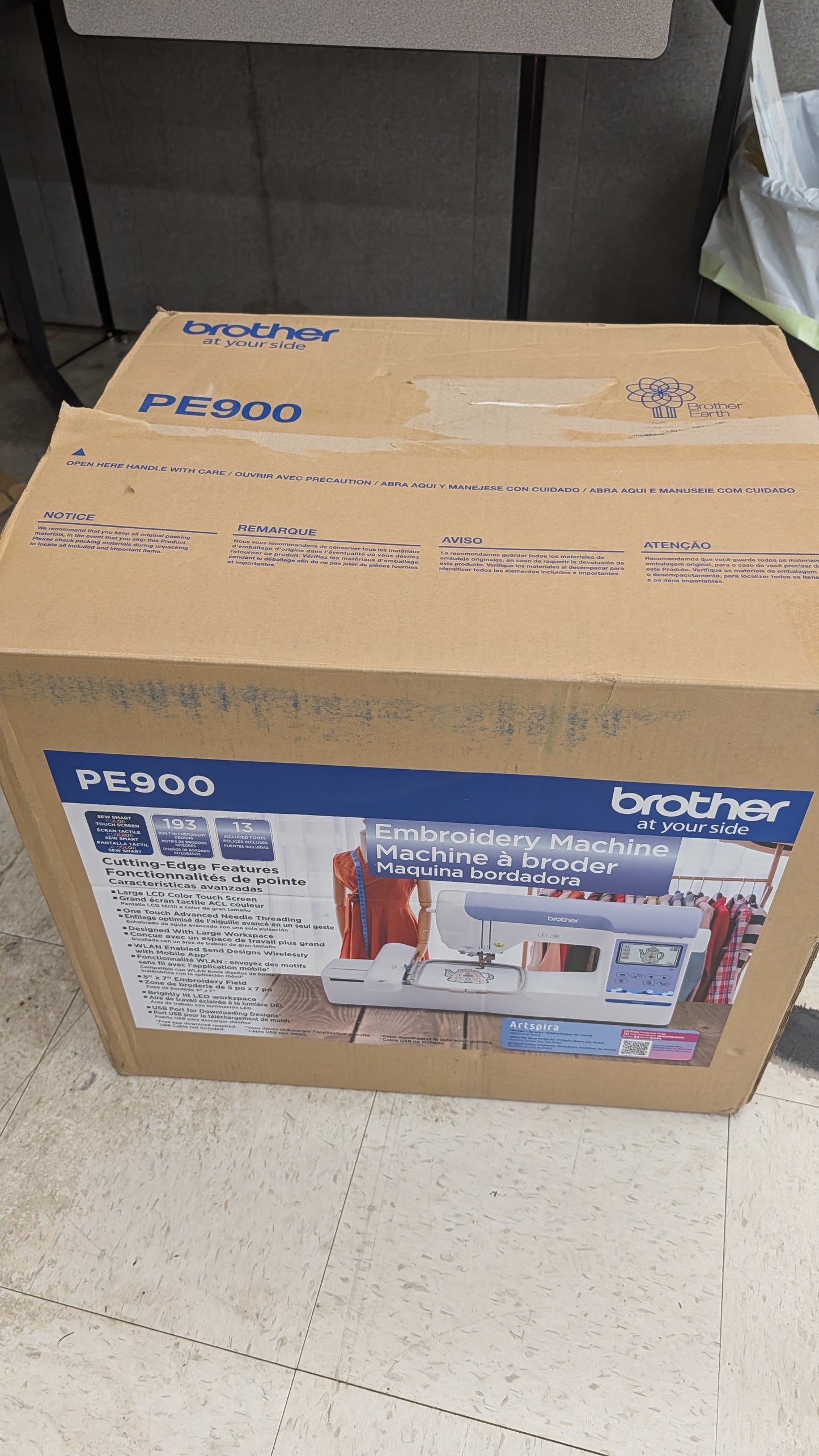 Brother PE900 Embroidery Machine with WLAN, White