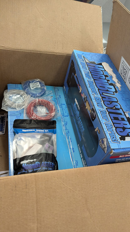 HornBlasters Flatlaw 3-Liter Train Horn Kit, All-In-One Air System - Easy Install - Big Sound