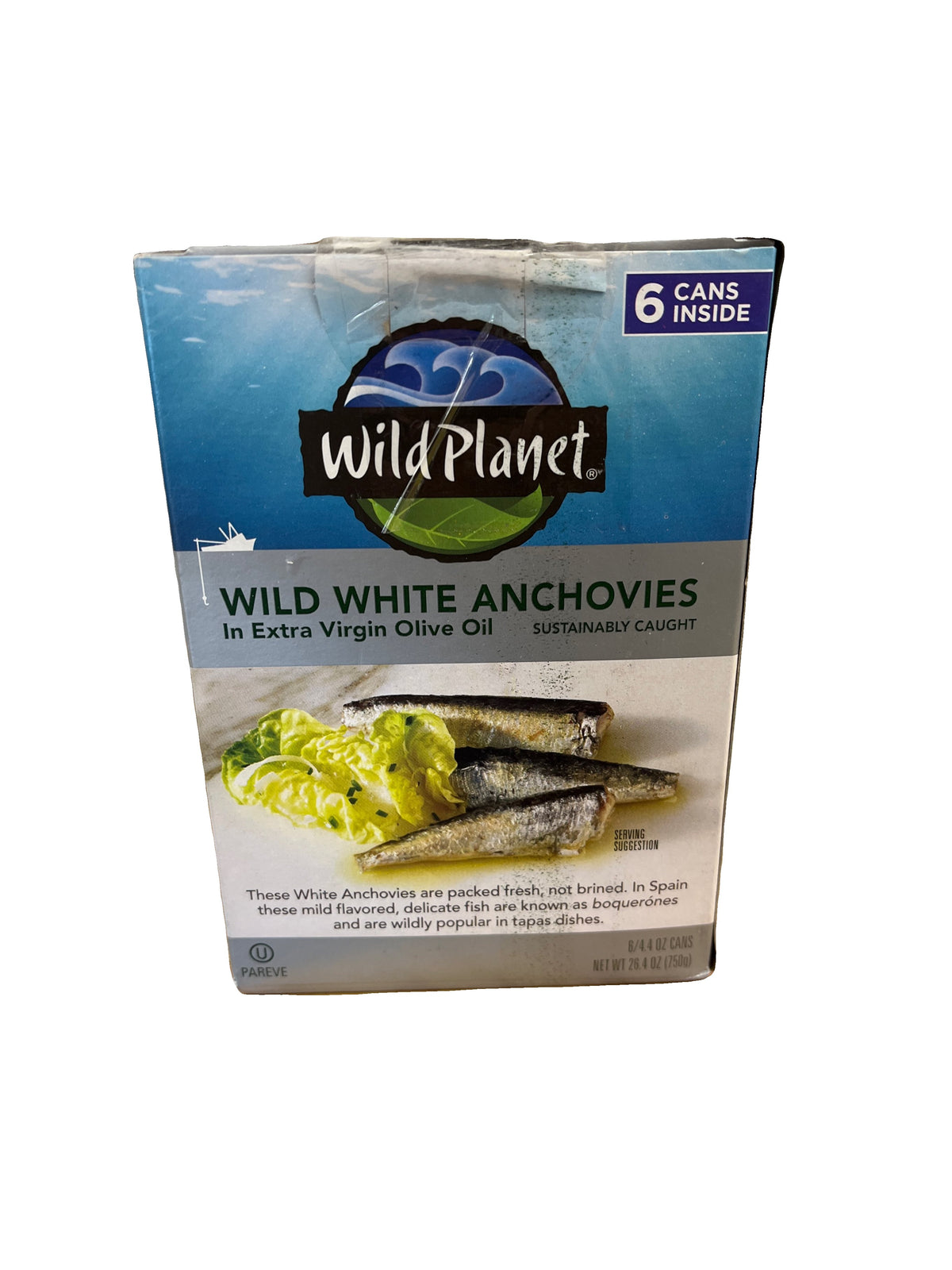 Wild Planet Wild White Anchovies In Extra Olive Oil - 6 Cans/ 4.4oz