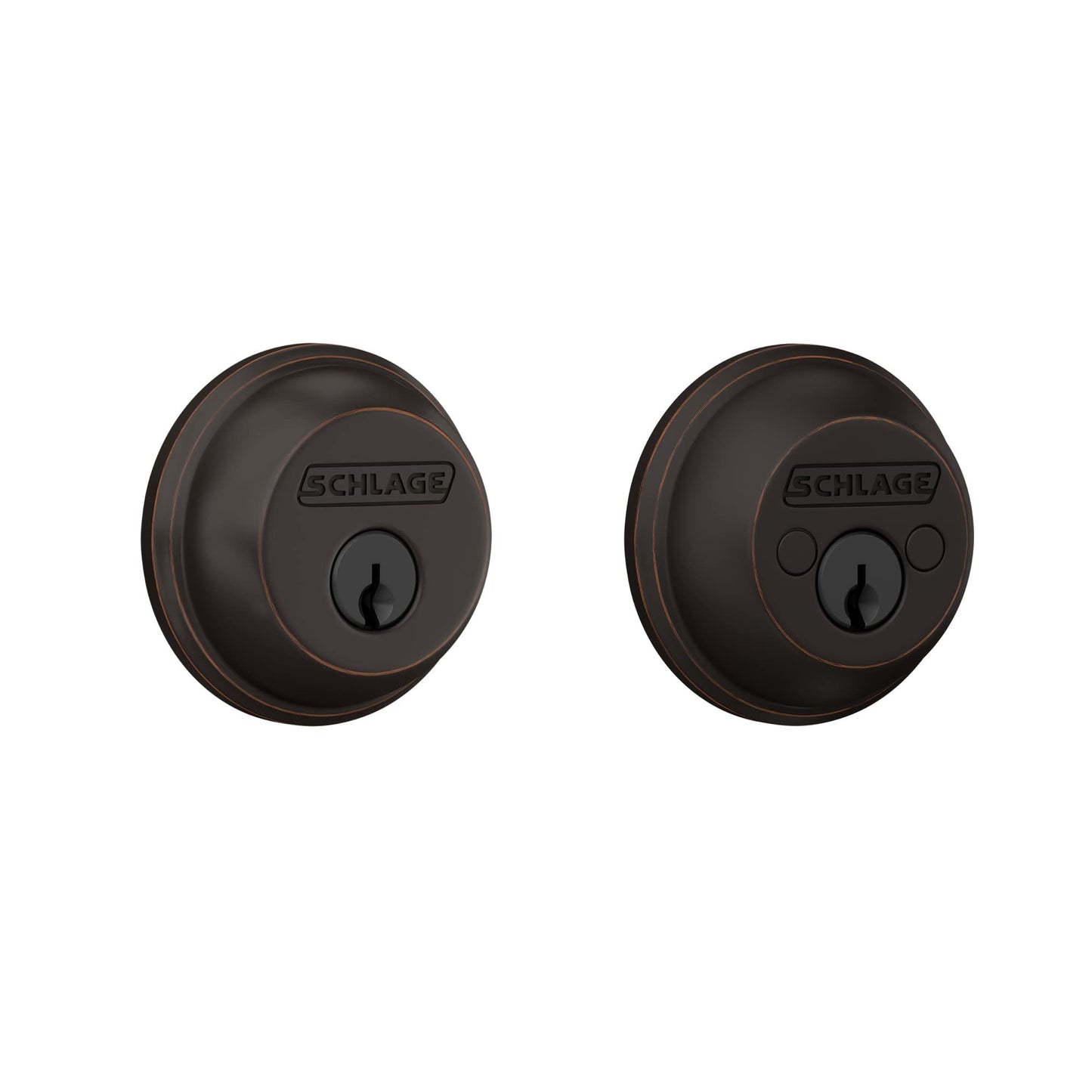 Schlage B62NV716 Deadbolt with Standard Trim Keyed 2 Sides, Highest Residential Security, Aged Bronze