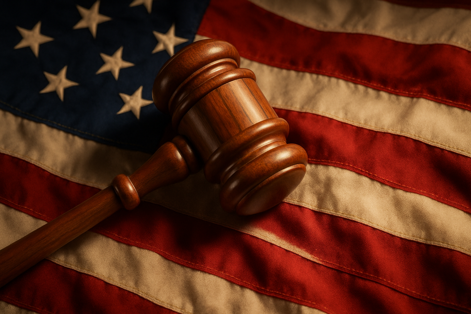 Gavel on an american flag